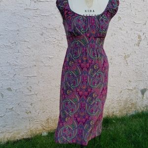 silk paisley print dress